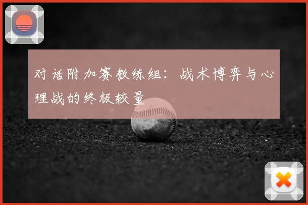 对话附加赛教练组：战术博弈与心理战的终极较量