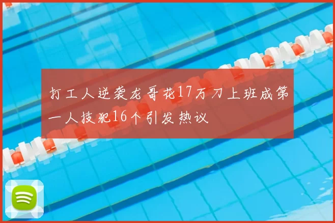打工人逆袭龙哥花17万刀上班成第一人技犯16个引发热议